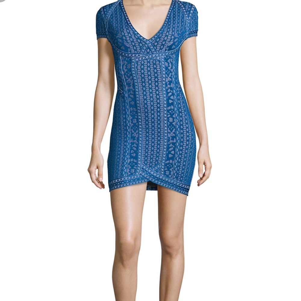 Blue Herve Leger Dress
